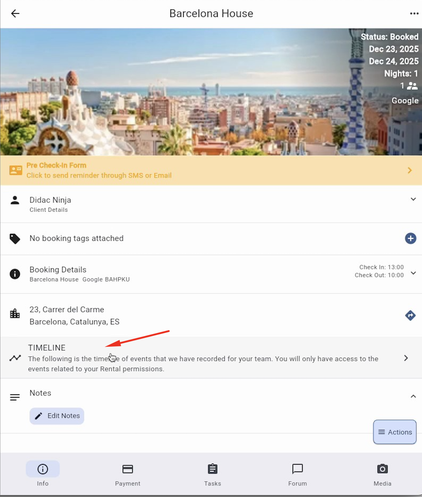 Communication history in timeline Communication history in timeline