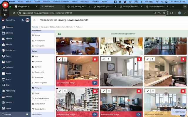 Guidelines for ordering pictures in a listing to showcase the property's layout and highlight specific areas.